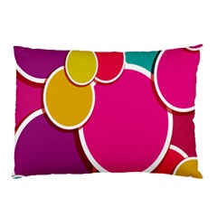 Paint Circle Red Pink Yellow Blue Green Polka Pillow Case (two Sides) by Mariart