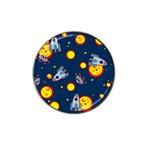 Rocket Ufo Moon Star Space Planet Blue Circle Hat Clip Ball Marker (10 pack) Front