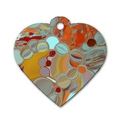 Liquid Bubbles Dog Tag Heart (two Sides) by digitaldivadesigns