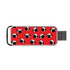 Pug Dog Pattern Portable Usb Flash (one Side) by Valentinaart