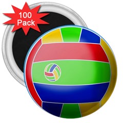 Balloon Volleyball Ball Sport 3  Magnets (100 Pack) by Nexatart