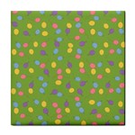 Balloon Grass Party Green Purple Tile Coasters Front