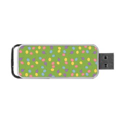 Balloon Grass Party Green Purple Portable Usb Flash (two Sides) by Nexatart