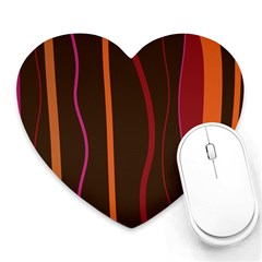 Colorful Striped Background Heart Mousepads by TastefulDesigns