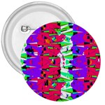 Colorful Glitch Pattern Design 3  Buttons Front