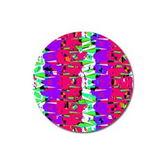 Colorful Glitch Pattern Design Magnet 3  (round) by dflcprints