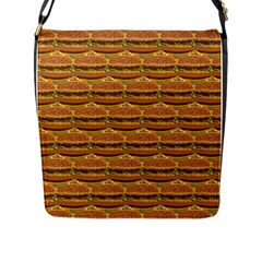 Delicious Burger Pattern Flap Messenger Bag (l)  by berwies