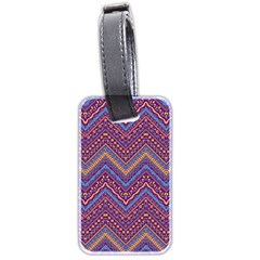 Colorful Ethnic Background With Zig Zag Pattern Design Luggage Tags (two Sides) by TastefulDesigns