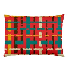 Colorful Line Segments Pillow Case (two Sides) by linceazul