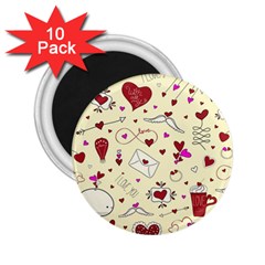 Valentinstag Love Hearts Pattern Red Yellow 2 25  Magnets (10 Pack)  by EDDArt