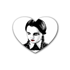 Wednesday Addams Heart Coaster (4 Pack)  by Valentinaart