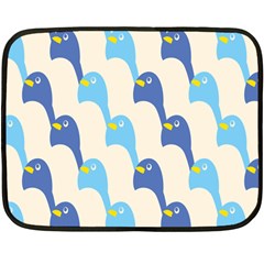 Animals Penguin Ice Blue White Cool Bird Double Sided Fleece Blanket (mini)  by Mariart