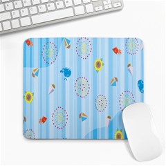 Animals Whale Sunflower Ship Flower Floral Sea Beach Blue Fish Large Mousepads by Mariart