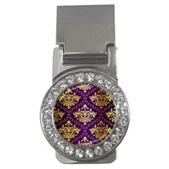 Flower Purplle Gold Money Clips (cz)  by Mariart