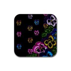 Floral Rhapsody Pt 1 Rubber Square Coaster (4 Pack)  by dawnsiegler