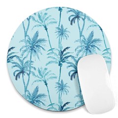 Watercolor Palms Pattern  Round Mousepads by TastefulDesigns