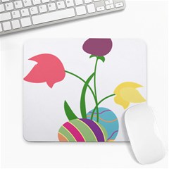 Eggs Three Tulips Flower Floral Rainbow Large Mousepads by Mariart