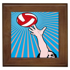 Volly Ball Sport Game Player Framed Tiles by Mariart