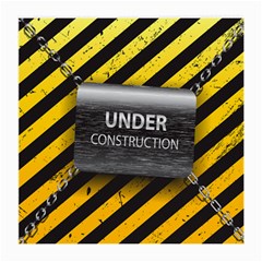 Under Construction Sign Iron Line Black Yellow Cross Medium Glasses Cloth (2-side) by Mariart