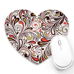 Colorful Abstract Floral Background Heart Mousepads by TastefulDesigns