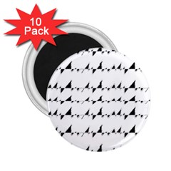 Black And White Wavy Stripes Pattern 2 25  Magnets (10 Pack)  by dflcprints