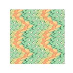 Emerald And Salmon Pattern Small Satin Scarf (Square)  Front