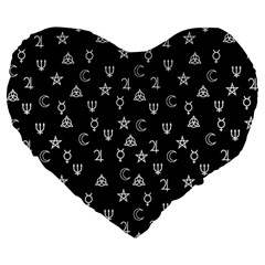 Witchcraft Symbols  Large 19  Premium Flano Heart Shape Cushions by Valentinaart