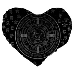 Witchcraft Symbols  Large 19  Premium Flano Heart Shape Cushions by Valentinaart