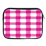 Hot Pink Brush Stroke Plaid Tech White Apple iPad 2/3/4 Zipper Cases Front