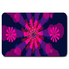 Flower Red Pink Purple Star Sunflower Large Doormat  by Mariart