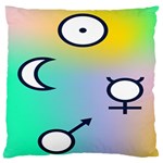 Illustrated Moon Circle Polka Dot Rainbow Standard Flano Cushion Case (Two Sides) Front