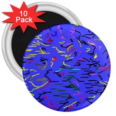 Paint Strokes On A Blue Background              3  Magnet (10 Pack) by LalyLauraFLM