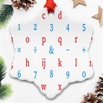 Source Serif Number Snowflake Ornament (Two Sides) Front