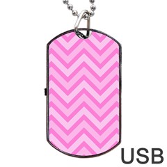 Zigzag  Pattern Dog Tag Usb Flash (one Side) by Valentinaart