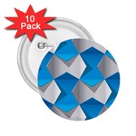 Blue White Grey Chevron 2.25  Buttons (10 pack)  Front