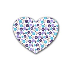 Buttons Chlotes Rubber Coaster (heart)  by Mariart