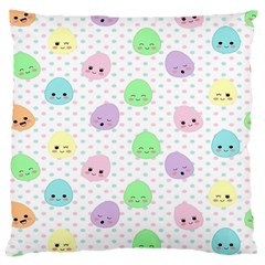 Egg Easter Smile Face Cute Babby Kids Dot Polka Rainbow Large Cushion Case (one Side) by Mariart