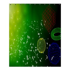 Geometric Shapes Letters Cubes Green Blue Shower Curtain 60  X 72  (medium)  by Mariart