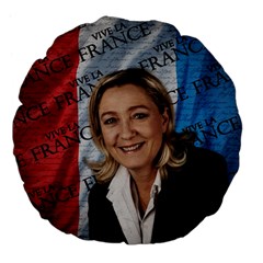 Marine Le Pen Large 18  Premium Flano Round Cushions by Valentinaart