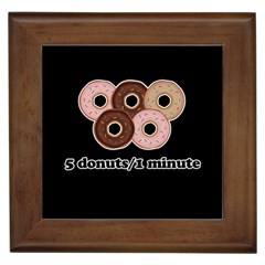 Five Donuts In One Minute  Framed Tiles by Valentinaart