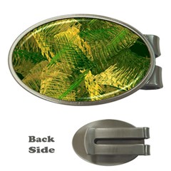 Green And Gold Abstract Money Clips (oval)  by linceazul