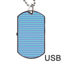 Decorative Lines Pattern Dog Tag Usb Flash (one Side) by Valentinaart