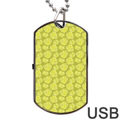 Floral Pattern Dog Tag Usb Flash (two Sides) by ValentinaDesign