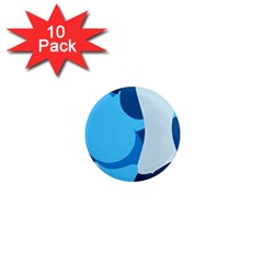 Blue Polka 1  Mini Magnet (10 Pack)  by Mariart