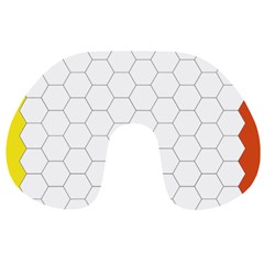 Hex Grid Plaid Green Yellow Blue Orange White Travel Neck Pillows by Mariart