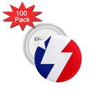 Three Colors Blue White Line Star 1.75  Buttons (100 pack)  Front