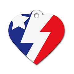 Three Colors Blue White Line Star Dog Tag Heart (one Side) by Mariart