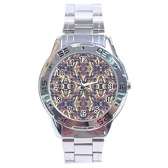 Multicolored Modern Geometric Pattern Stainless Steel Analogue Watch by dflcprints