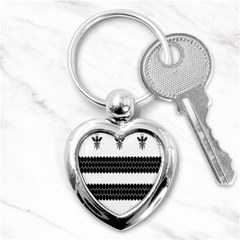 Wasp Bee Hive Black Animals Key Chains (heart)  by Mariart