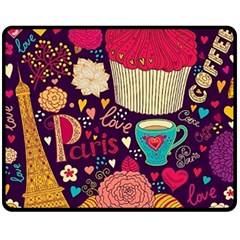 Cute Colorful Doodles Colorful Cute Doodle Paris Fleece Blanket (medium)  by Nexatart